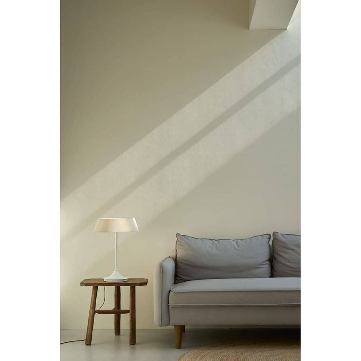 Table Lamps HALO Table Lamp - White With White Shade - Pleated Fabric, Steel, Aluminum