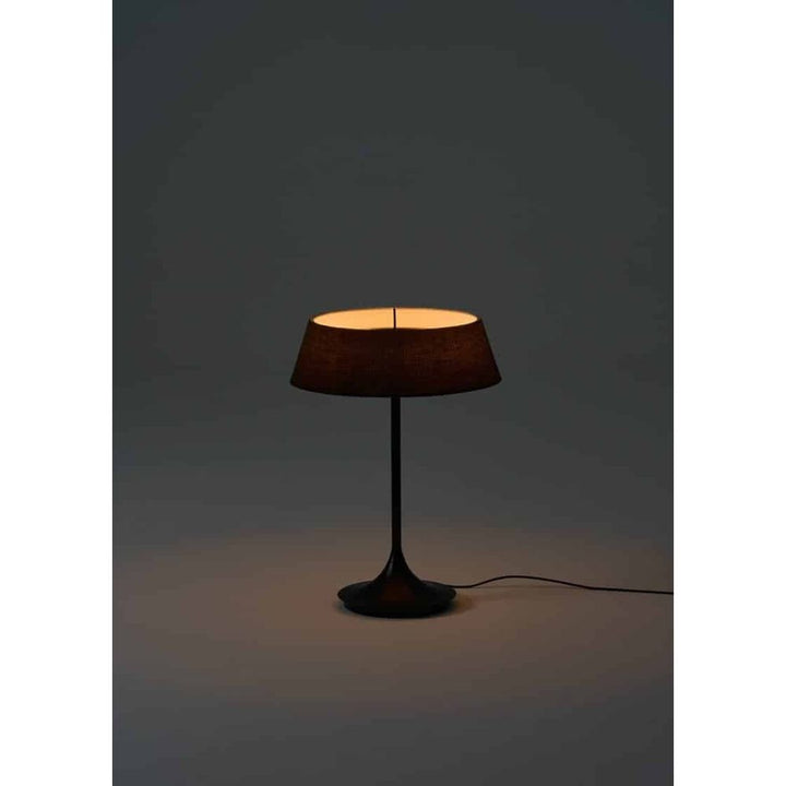 Table Lamps HALO Table Lamp - Black With Black Shade - Pleated Fabric, Steel, Aluminum