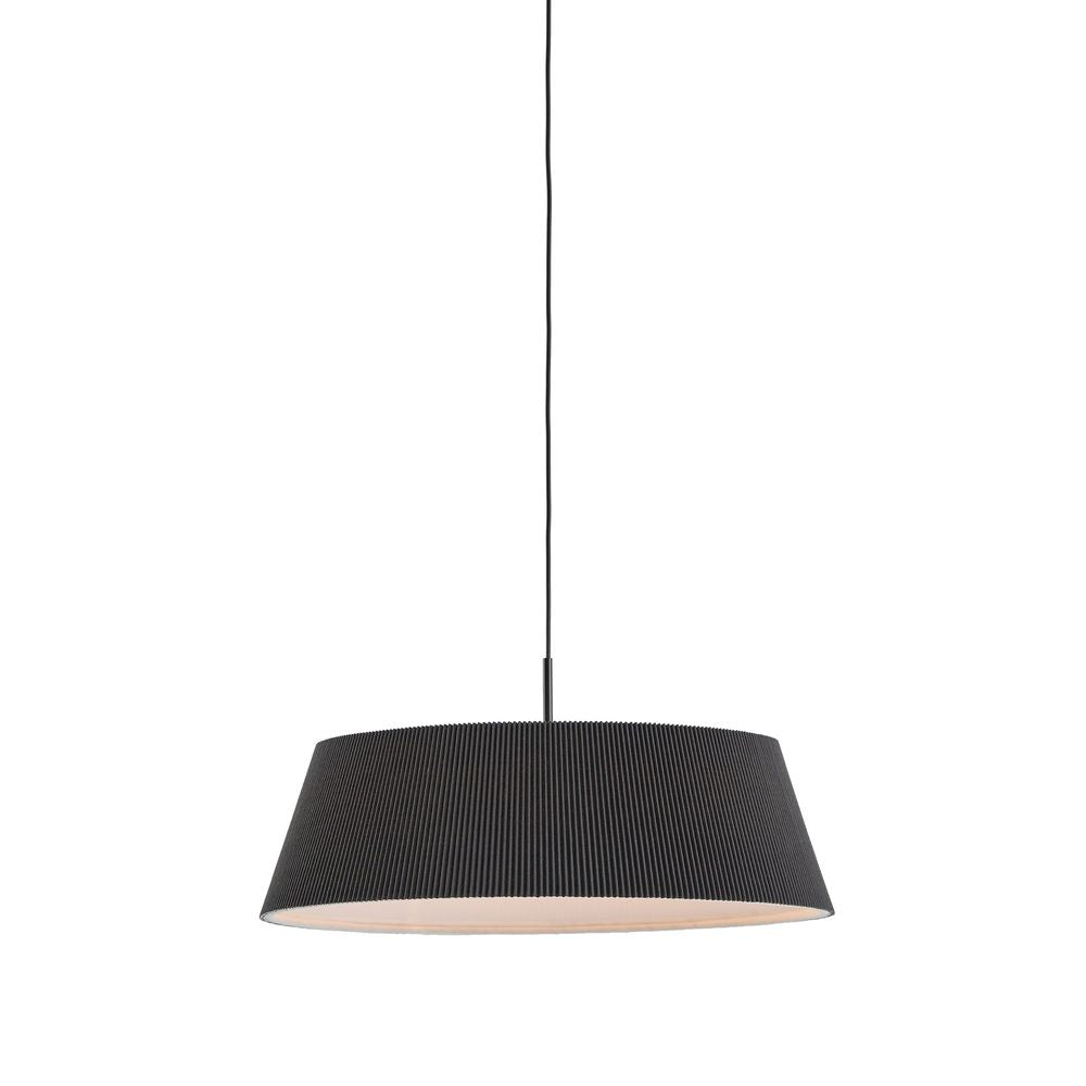 Pendants HALO Pendant - Black With Black Shade - Pleated Fabric, Steel, Aluminum