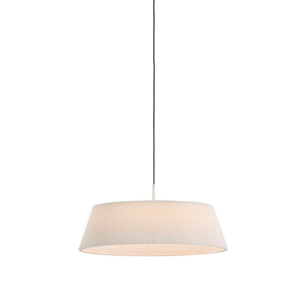 Pendants HALO Pendant - White With White Shade - Pleated Fabric, Steel, Aluminum