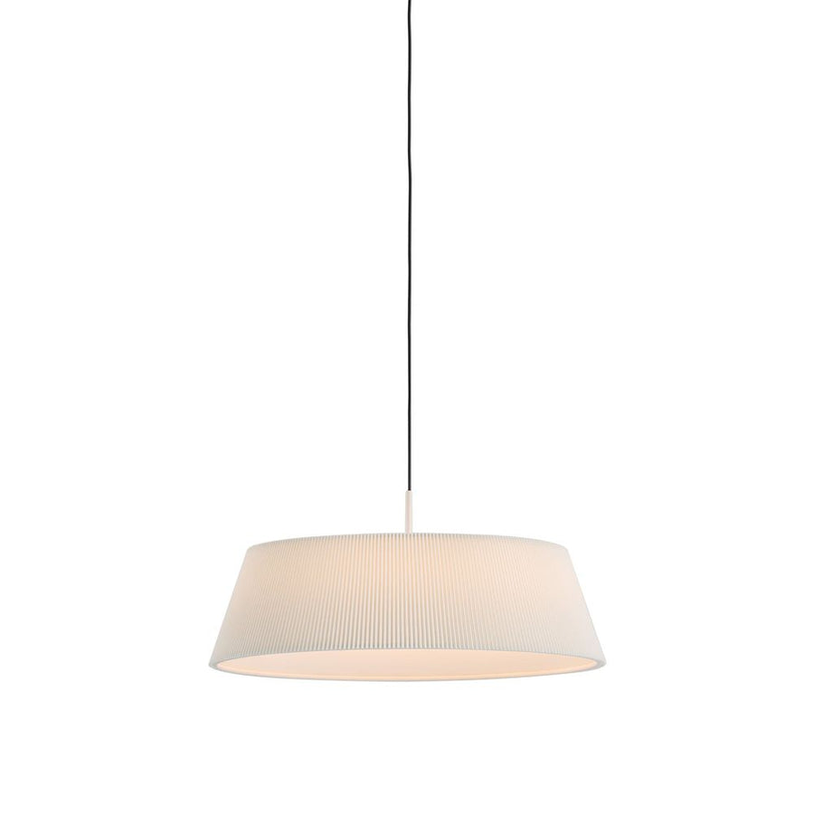Pendants HALO Pendant - White With White Shade - Pleated Fabric, Steel, Aluminum