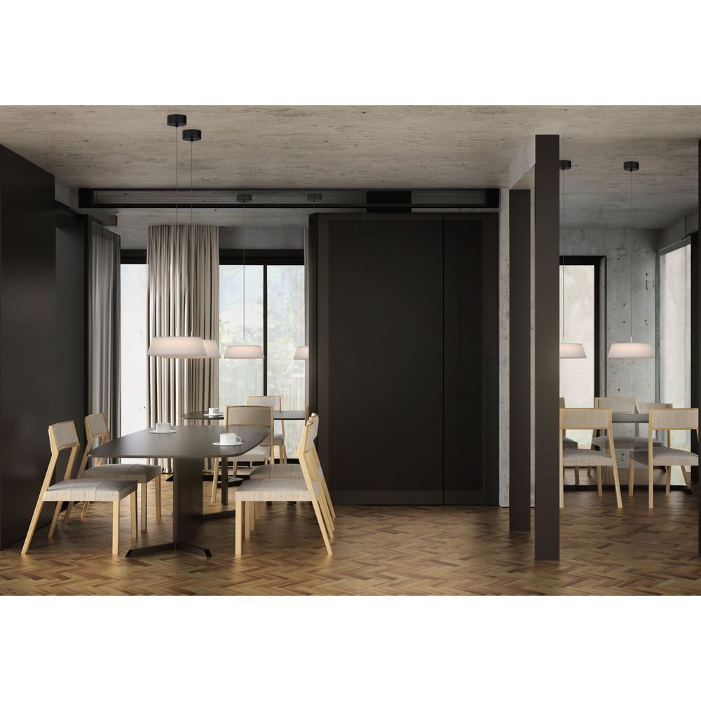 Pendants HALO Pendant - White With White Shade - Pleated Fabric, Steel, Aluminum