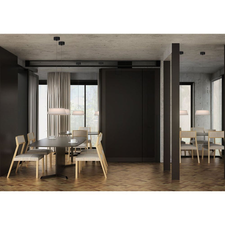 Pendants HALO Pendant - White With White Shade - Pleated Fabric, Steel, Aluminum