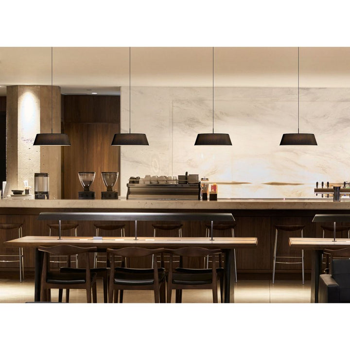 Pendants HALO Pendant - Black With Black Shade - Pleated Fabric, Steel, Aluminum