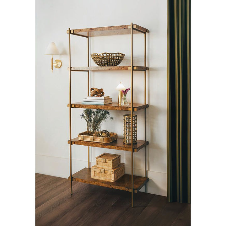 Cabinets & Curios Harris Etagere In Dark Burl Wood
