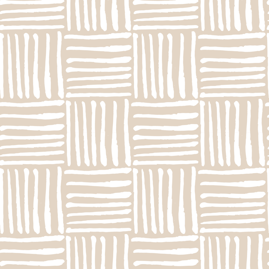 Alternate view of Hatch Sand Wallpaper, featuring matte finish, paper, and seamless repeating wall covering.