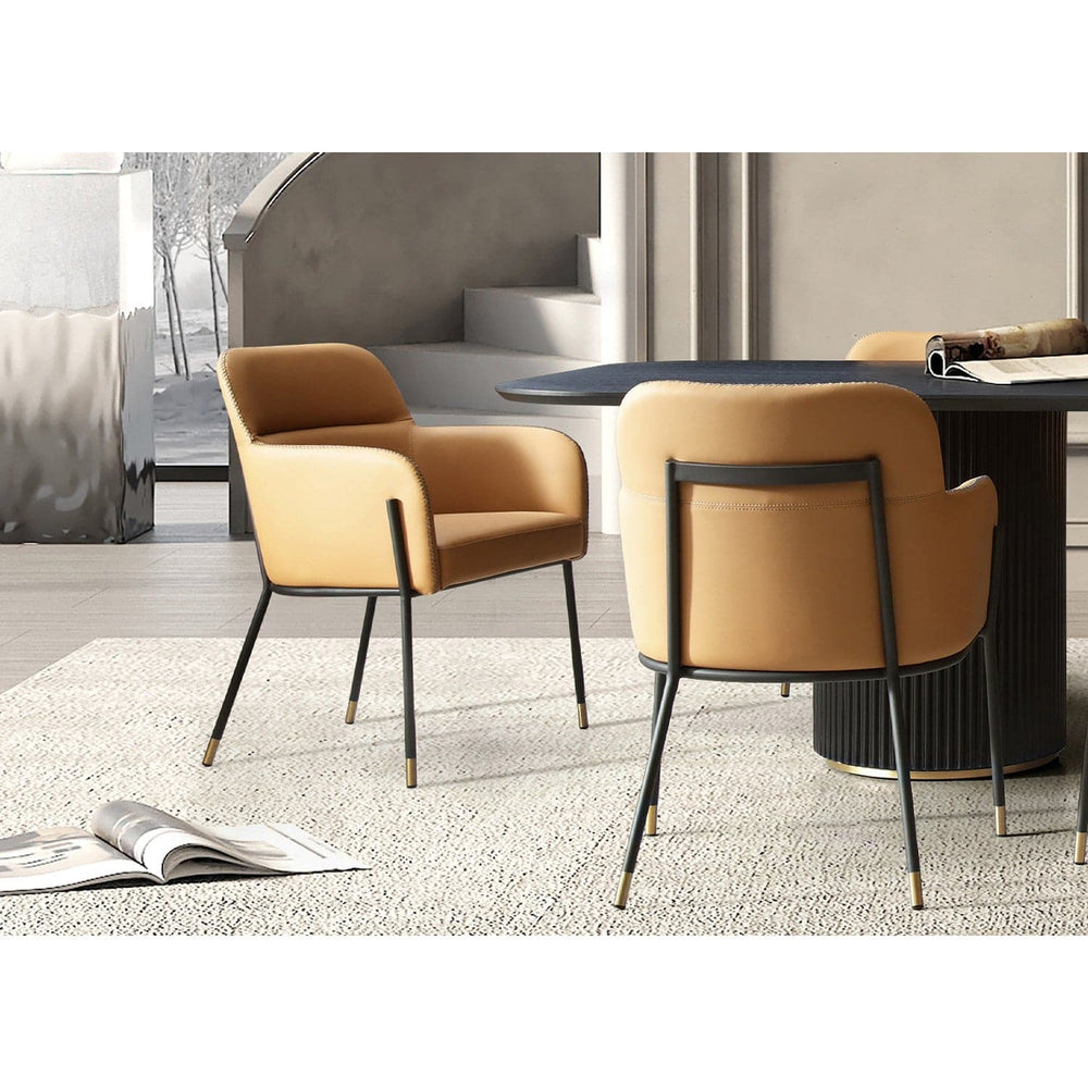 Heidi Dining Armchair-Whiteline Modern Living-WHITELINE-DAC1842-CAM-Dining ChairsCamel-2-France and Son