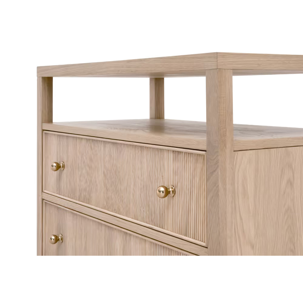 Highland Open Shelf 2-Drawer Nightstand