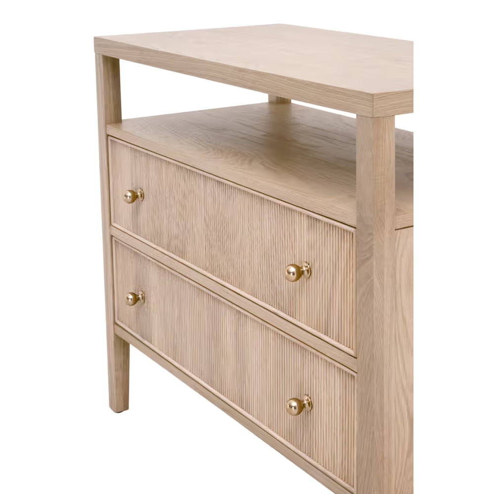 Highland Open Shelf 2-Drawer Nightstand