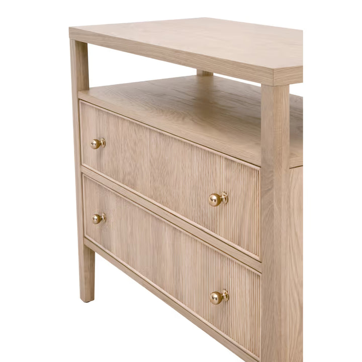 Highland Open Shelf 2-Drawer Nightstand