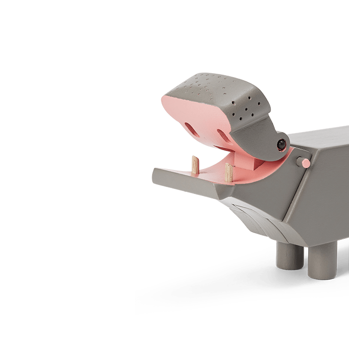 Kay Bojesen Liliput Hippo, Grey, H: 2.4"