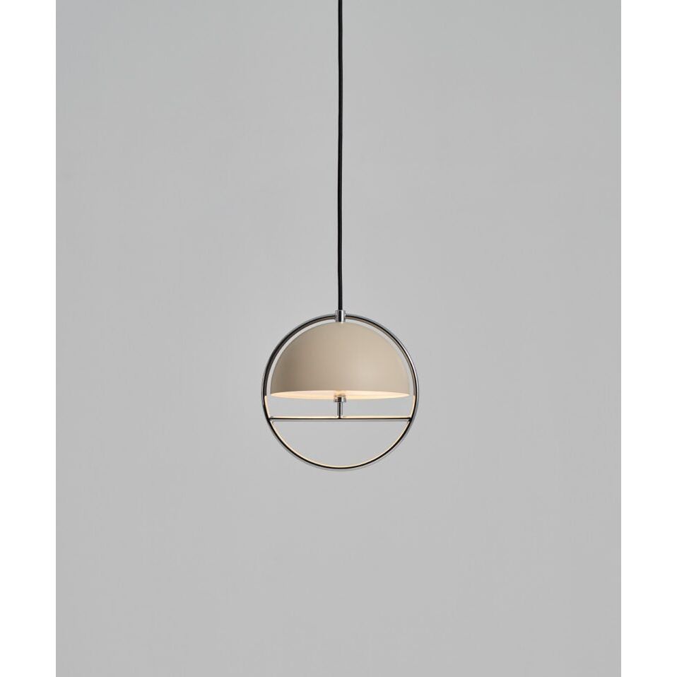 Pendants Huan Pendant Large - Oatmeal/Chrome - Steel, Glass