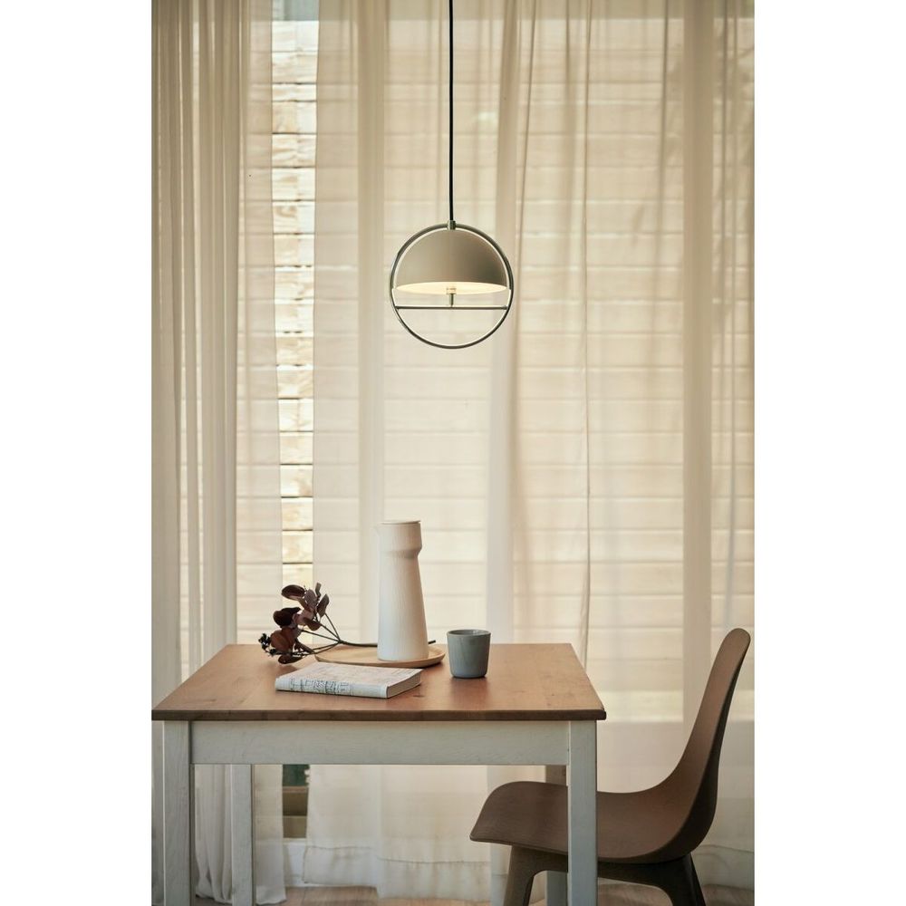 Pendants Huan Pendant Large - Oatmeal/Chrome - Steel, Glass