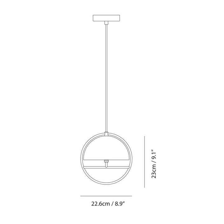 Huan Pendant Small - Oatmeal/Chrome - Steel, Glass