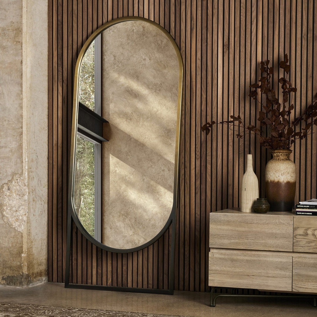 Westcott Floor Mirror - Ombre Brass