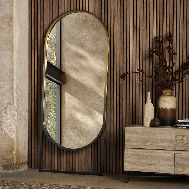 Westcott Floor Mirror - Ombre Brass