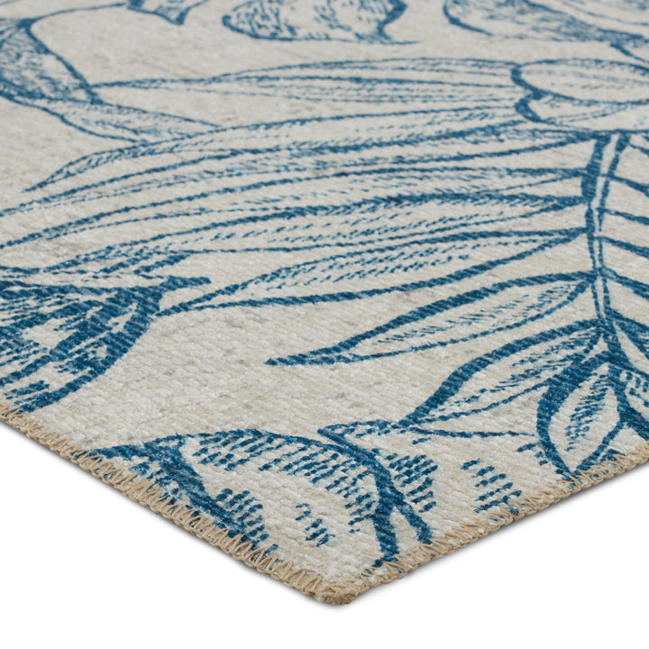 Vibe by Jaipur Living Tropic Indoor/Outdoor Floral Navy/ Taupe Area Rug (4'2"X6')