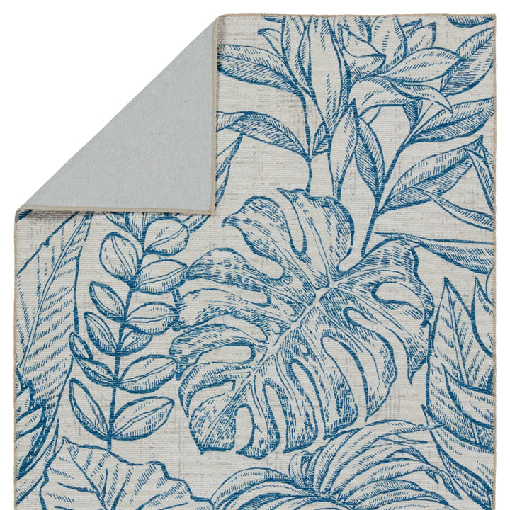 Vibe by Jaipur Living Tropic Indoor/Outdoor Floral Navy/ Taupe Area Rug (7'6"X10')