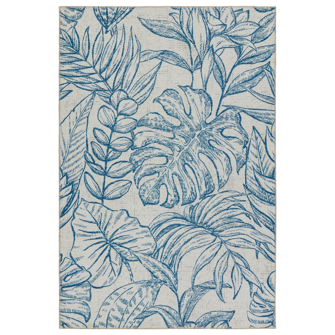 Vibe by Jaipur Living Tropic Indoor/Outdoor Floral Navy/ Taupe Area Rug (9'X12')