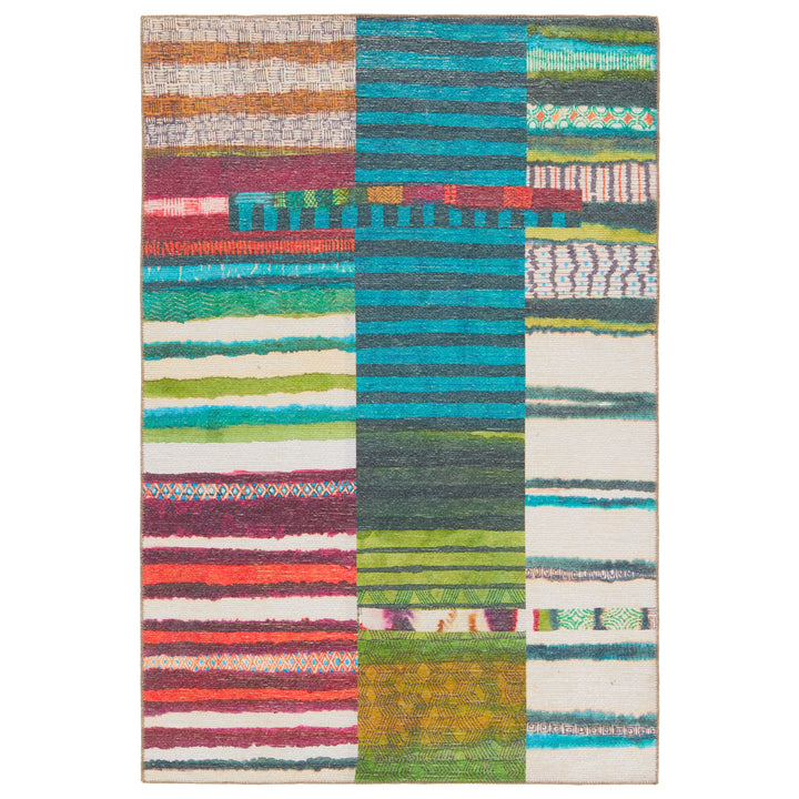 Vibe by Jaipur Living Bellium Indoor/Outdoor Striped Multicolor/ Blue Runner Rug (2'6"X8')