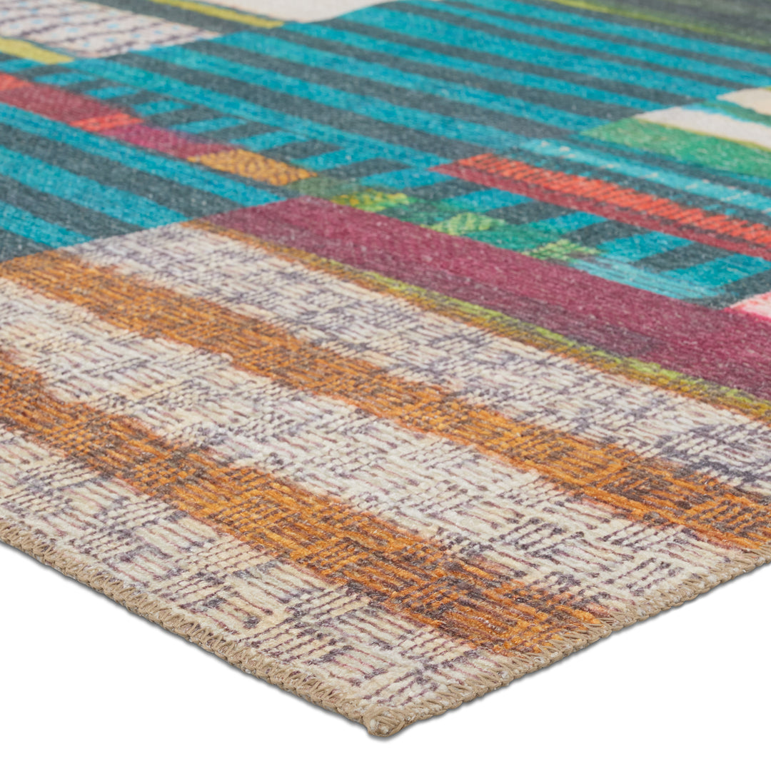 Vibe by Jaipur Living Bellium Indoor/Outdoor Striped Multicolor/ Blue Runner Rug (2'6"X8')