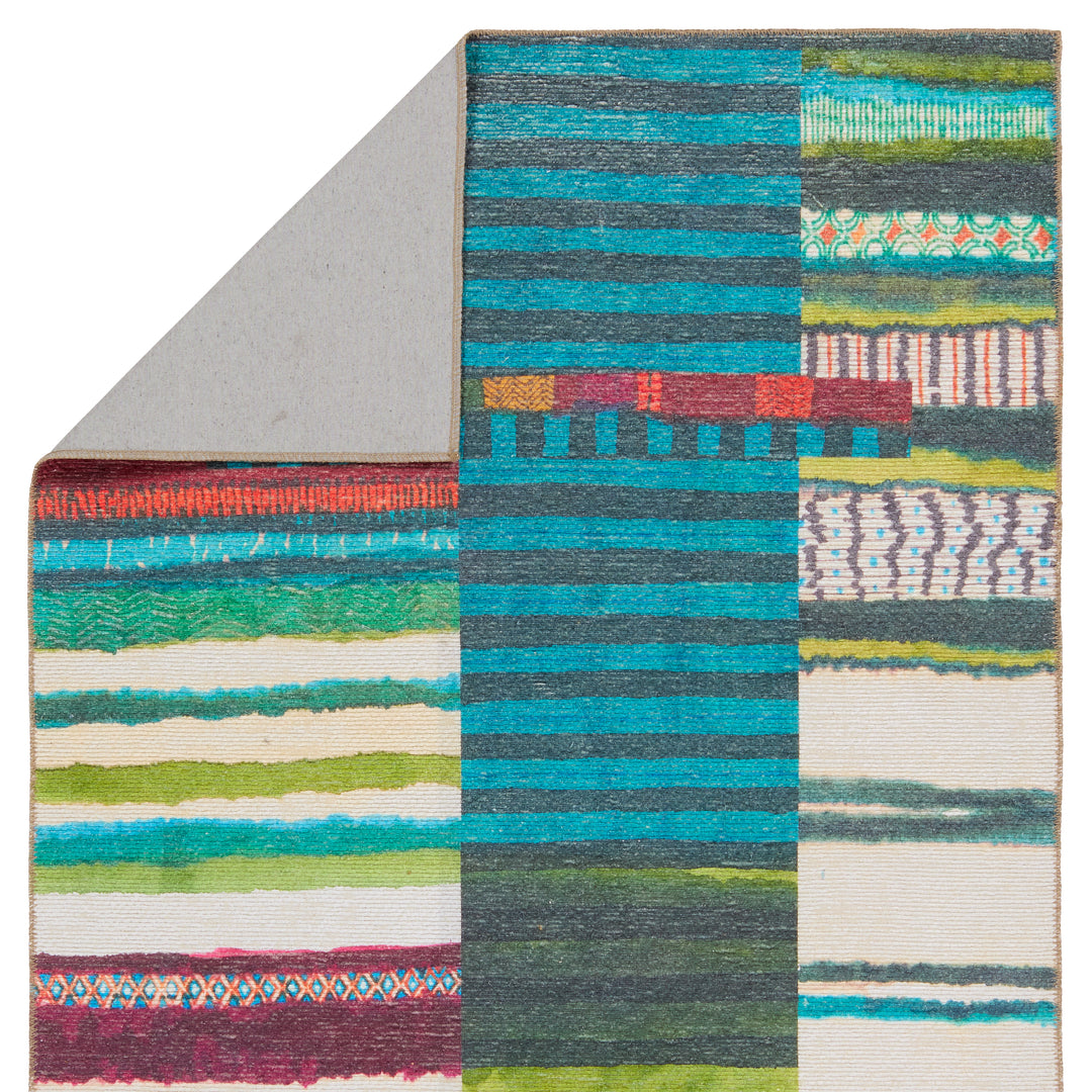 Vibe by Jaipur Living Bellium Indoor/Outdoor Striped Multicolor/ Blue Runner Rug (2'6"X8')