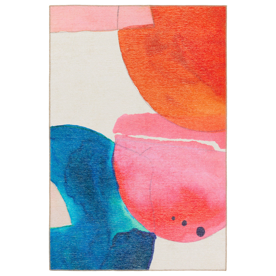 Vibe by Jaipur Living Sonic Powerloomed Indoor Abstract Pink/ Multicolor Area Rug (7'6"X10')