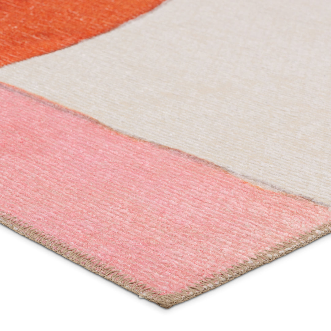 Vibe by Jaipur Living Sonic Powerloomed Indoor Abstract Pink/ Multicolor Area Rug (4'2"X6')