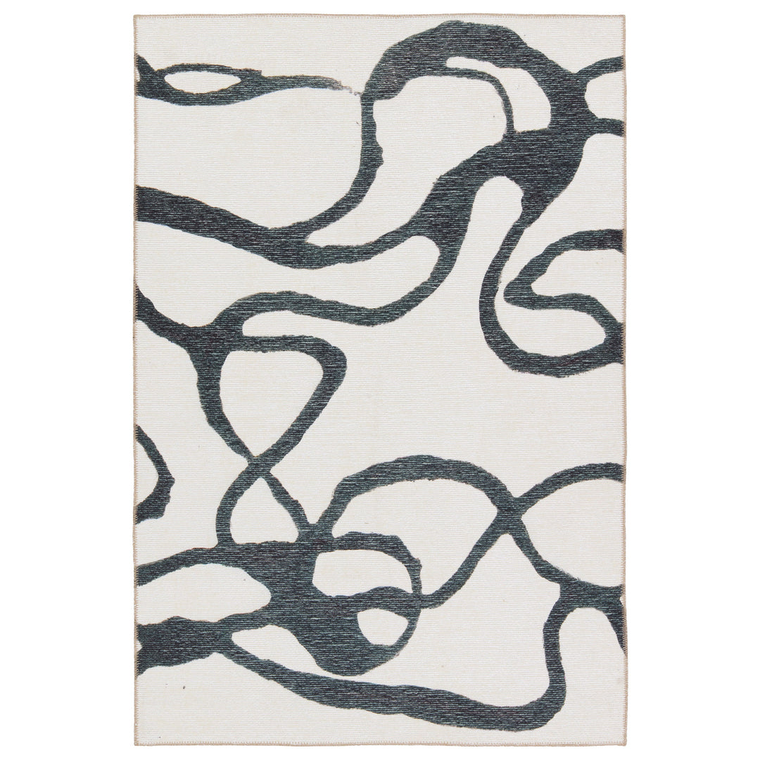 Vibe by Jaipur Living Cosme Powerloomed Indoor Abstract White/ Gray Area Rug (5'X8')