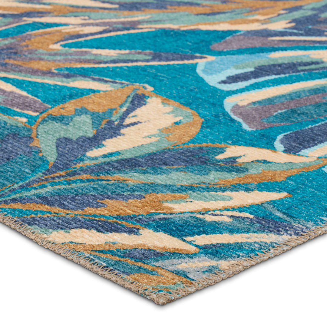 Vibe by Jaipur Living Cantania Powerloomed Indoor Floral Blue/ Beige Area Rug (9'X12')