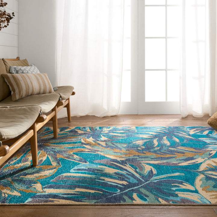 Vibe by Jaipur Living Cantania Powerloomed Indoor Floral Blue/ Beige Area Rug (9'X12')