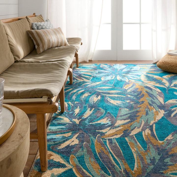 Vibe by Jaipur Living Cantania Powerloomed Indoor Floral Blue/ Beige Area Rug (9'X12')