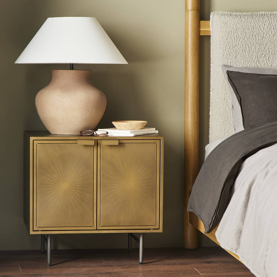 Elmont Cabinet Nightstand - Aged Brass PC