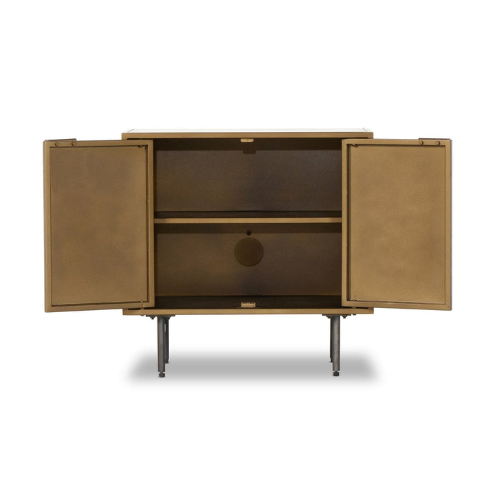 Elmont Cabinet Nightstand - Aged Brass PC