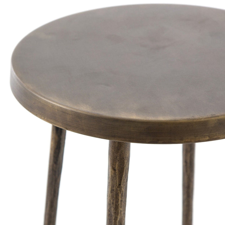 Alderwood Bar Stool - Hammered Aged Brass