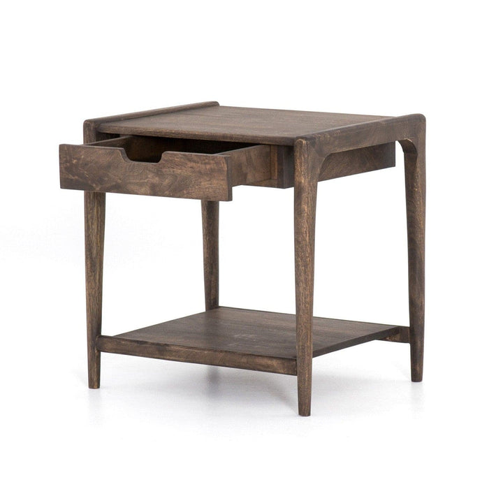 Mallory End Table - Aged Brown