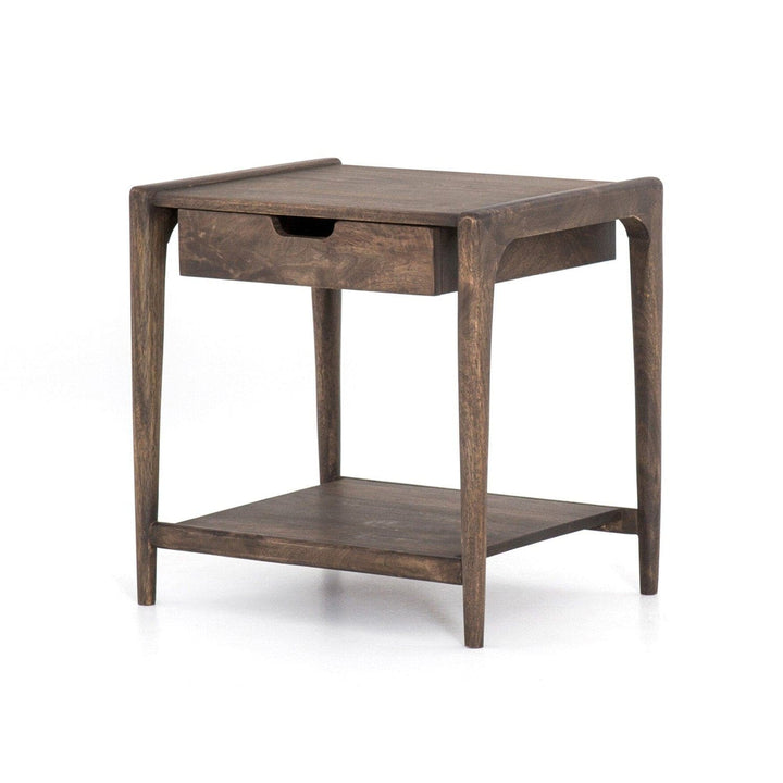 Mallory End Table - Aged Brown