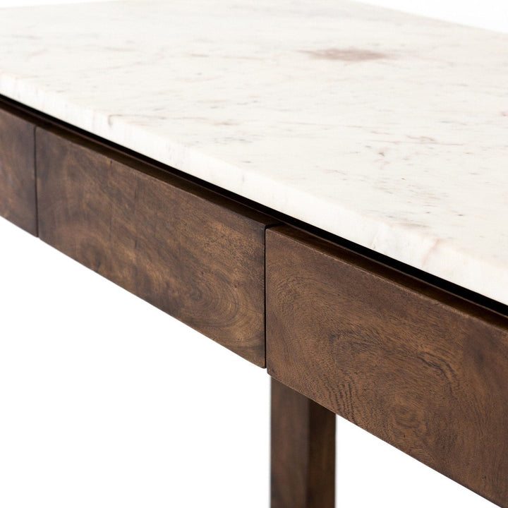 Ashby Kitchen Island - Polished White Marble