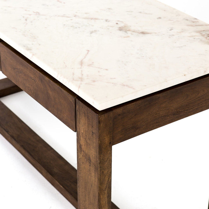 Ashby Kitchen Island - Polished White Marble