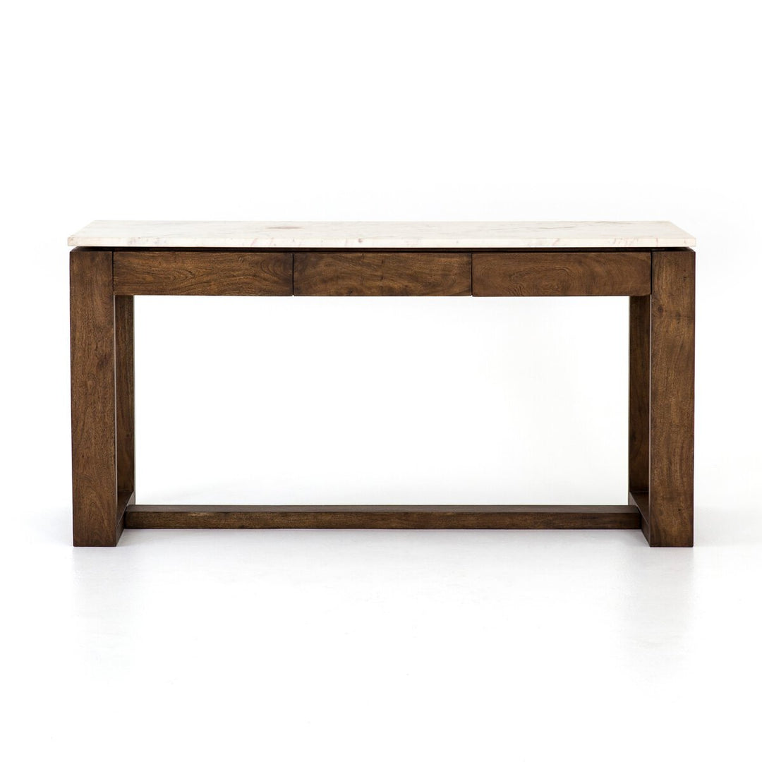 Barnes Kitchen Island - Polished White Marble