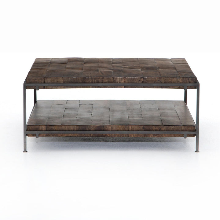 Simien Square Coffee Table - Weathered Hickory