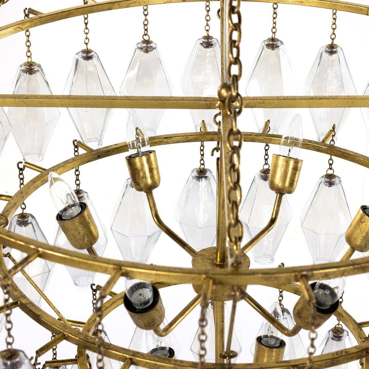 Rosalind Large Round Chandelier - Gold Leaf