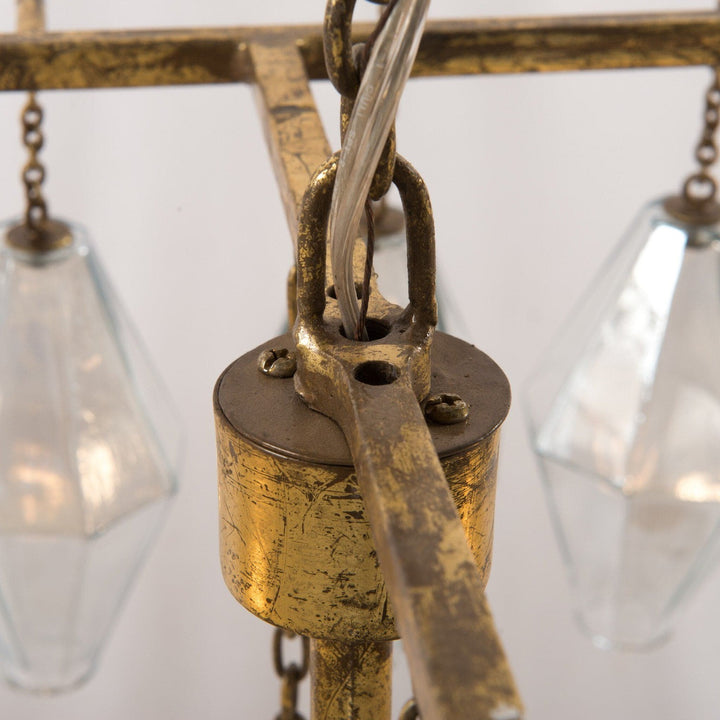 Rosalind Rectangular Chandelier - Gold Leaf