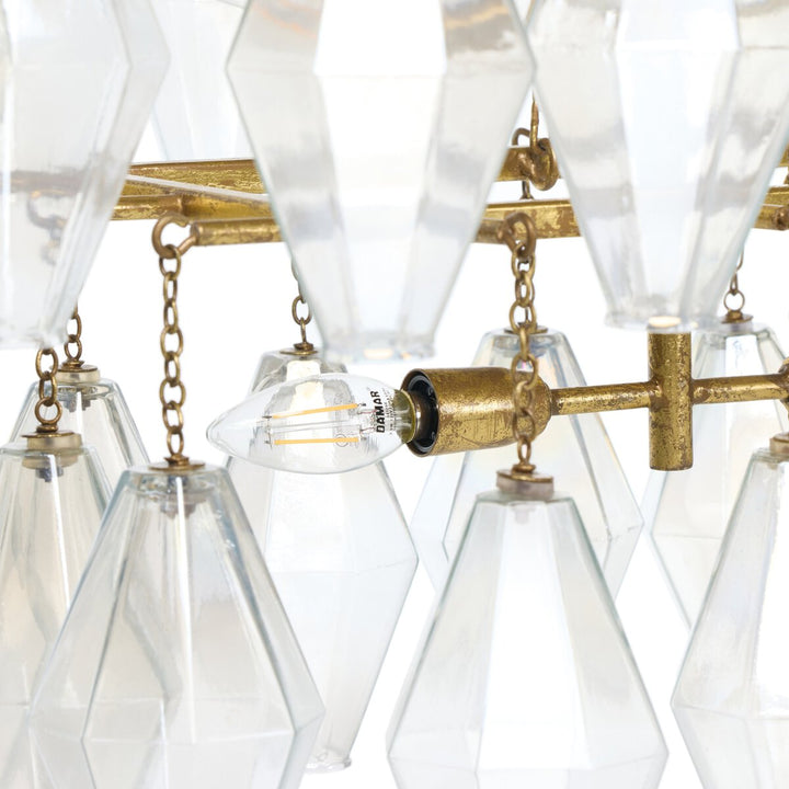 Rosalind Rectangular Chandelier - Gold Leaf - Open Box