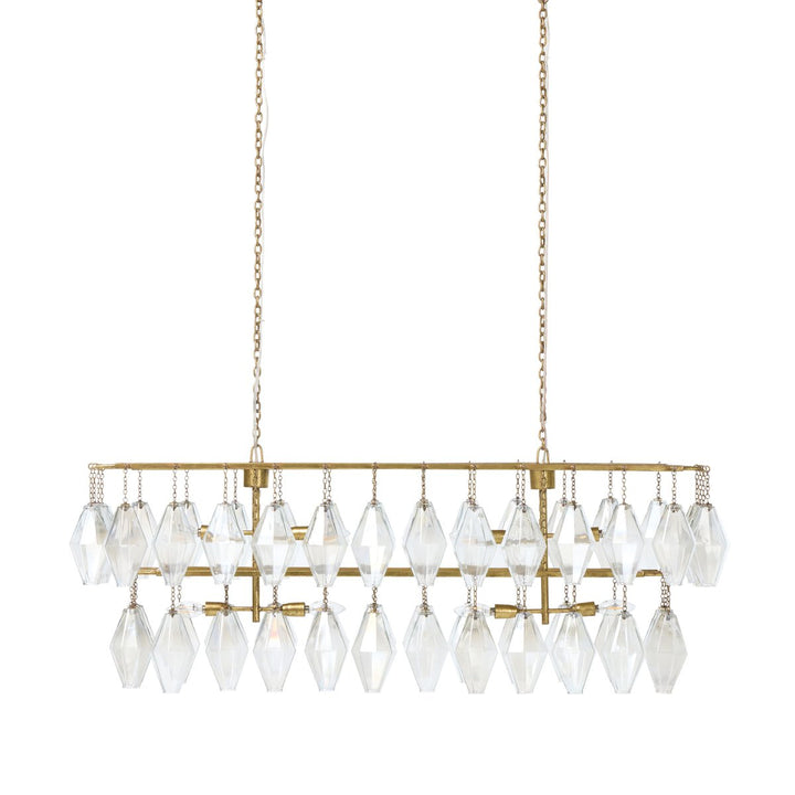 Rosalind Rectangular Chandelier - Gold Leaf - Open Box