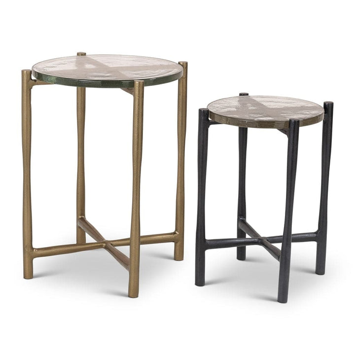 Shyla End Table (set of 2)-Urbia-URBIA-IJ-SHYLA-ET-16RB19AB-Side TablesShort Raw Bronze - Tall Antique Brass-3-France and Son