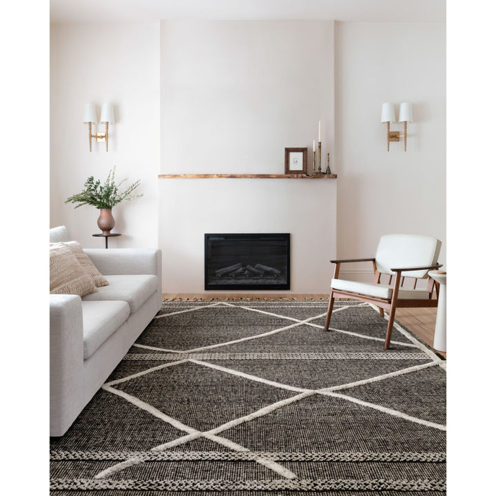 Loloi Iman Beige / Charcoal 18" x 18" Sample Rug