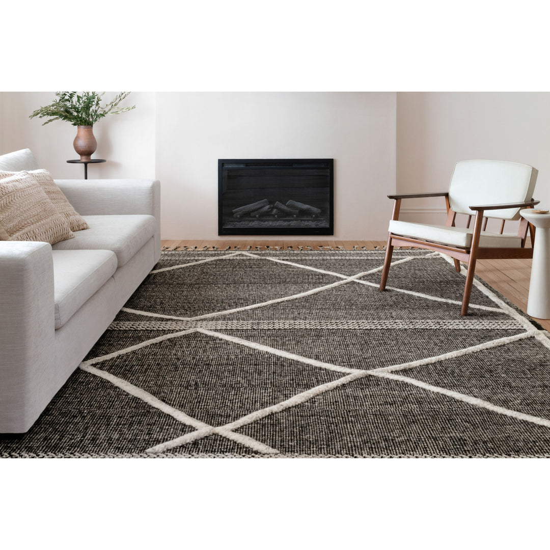 Loloi Iman Beige / Charcoal 18" x 18" Sample Rug