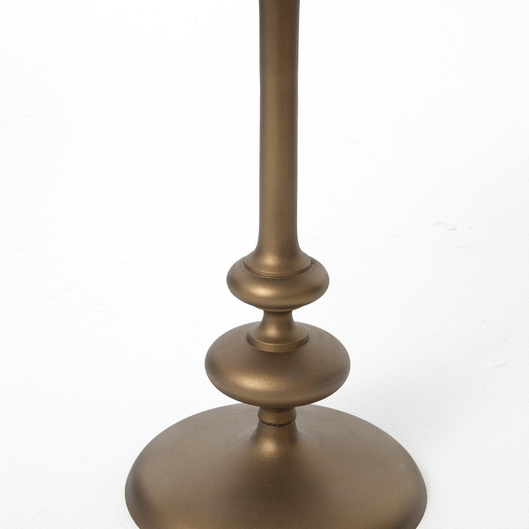 Blythe Matchstick Pedestal Table - Aluminum Matte Brass