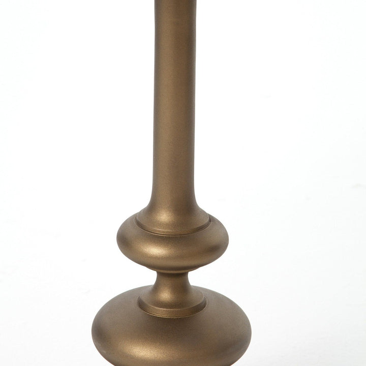 Blythe Matchstick Pedestal Table - Aluminum Matte Brass